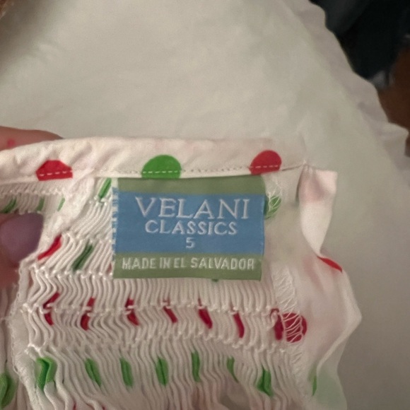 Velani classics girls smocked Christmas polka dot dress - Picture 4 of 4